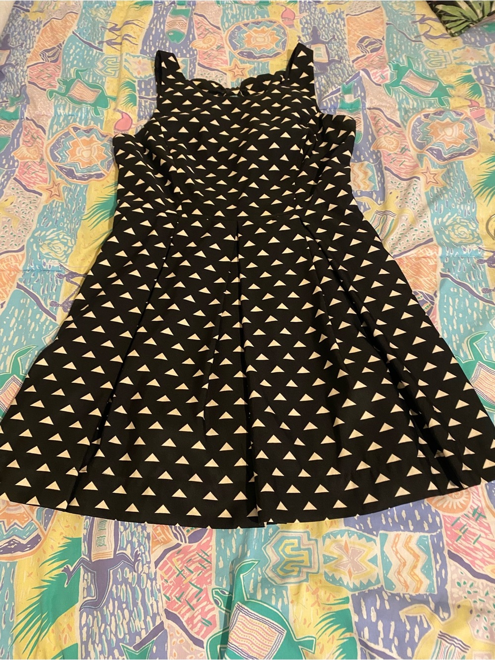 Forever 21 Black Dress with White Triangle Print